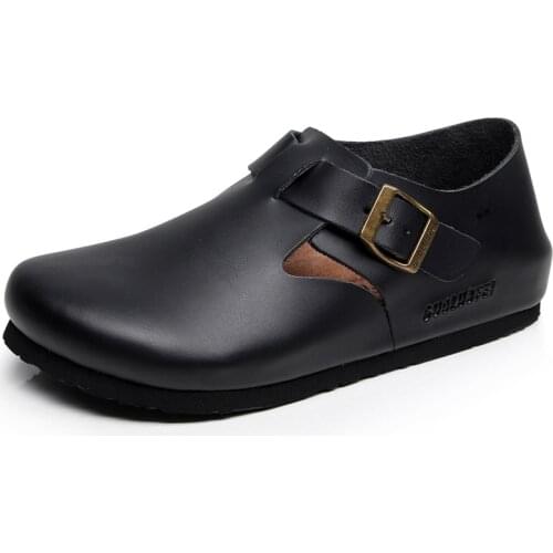 Careaymade-Baotou slippers womens autumn cork slippers casual flat bottomed lazy half slippers lovers slippers bocken shoes