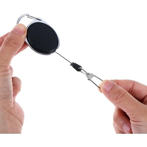 1pcs telescopic keychain anti-lost anti-theft wire rope buckle creative outdoor carabiner