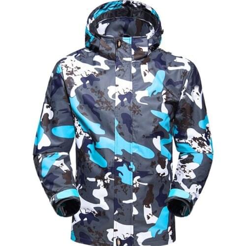 Warm Camouflage Hooded Full Sleeve Coat Lovers Fleece Outdoor Sport Wear Waterproof Windbreaker Camping & Hiking Jackets