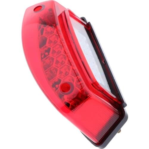 Universal Smoke Lens Motorcycle Lamp Red 12V Retro Square Style LED