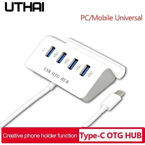 UTHAI J06 USB 3.0 / Type C Interface Adapter to 4 USB3.0 for Macbook Pro Adapter for Huawei P20 Computer Hard Drive Accessory