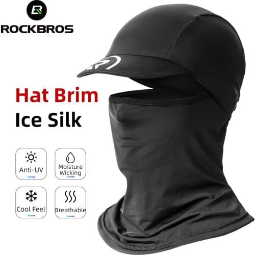 ROCKBROS Cycling Sun Protection Cap Men Women Ice Silk Anti-UV Hat Outdoor Sport Balaclava For Fishing Motorcycle Half Face Mask