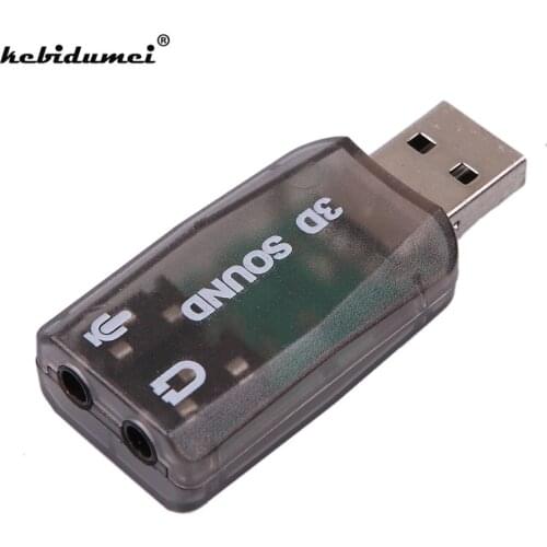Kebidumei New External USB 2.0 Sound Card 3D Audio 5.1 Sound Card Adapter 3.5mm Mic Speaker earphone Interface For Laptop PC