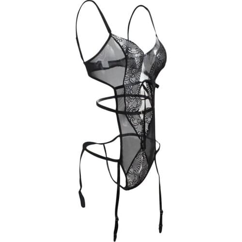 Lurehooker Lingerie Women Deep V-Neck Babydoll Lingerie Sexy Crossed Strap Sexy Women Erotic Lingerie Garter Langerie