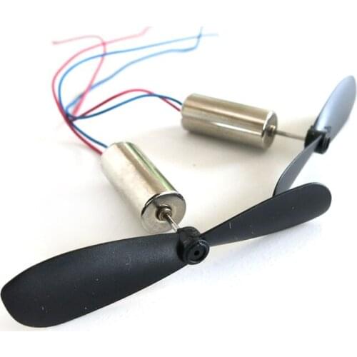 1set=2pcs DC3.7-4.2V 716 7*16MM Micro DIY Helicopter Coreless DC Motor With Propeller Great Torque High Speed Motor