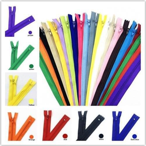 10pcs 4inch(10Cm) Nylon Coil Zippers for Tailor Sewing Crafts Nylon Zippers Bulk 20 Colors