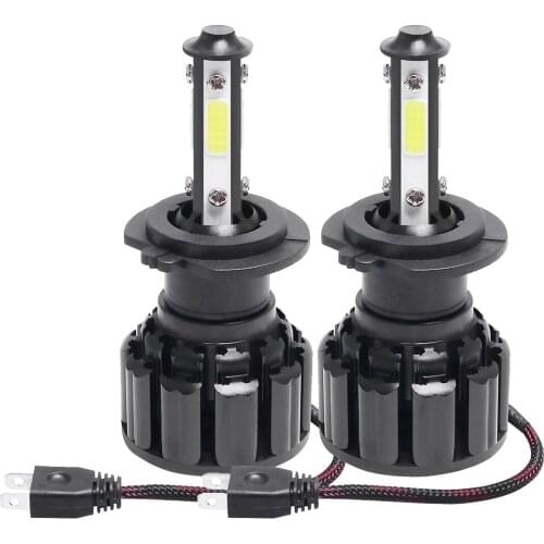 2PCS New 4 Sides COB LED 6500K H11 H4 H7 H8 9005 9006 Car LED Headlight Bulbs Auto Led HB3 HB4 Headlamps 12V Turbo Fog Lights