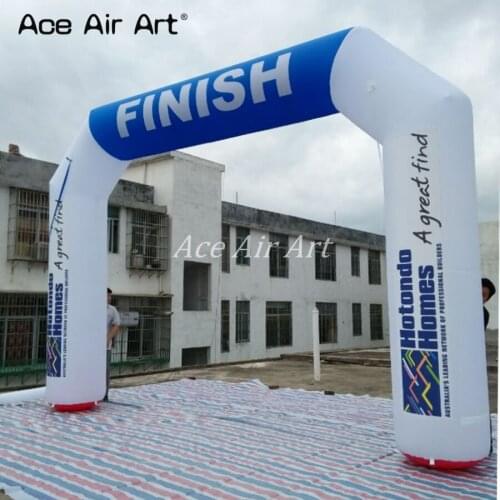5.5m Lx4m W custom white and blue top inflatable finish arch for advertisement in Australia