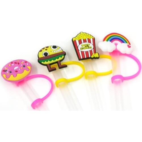 8pcs Lovely Cute Straw Toppers Cover Deorative Bar Birthday For Children Kitchen Drinking Straw Home Party Straws Tips Supplies