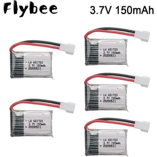 3.7v 150mah Drone Battery For H8 For Syma x2 for Nihui U207 For Eachine E010 Battery RC Quadcopter Spare Parts 5pcs/lot