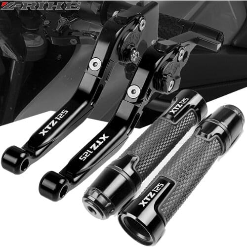 For YAMAHA XTZ125 XTZ 125 2014 2015 Motorcycle Racing Accessories CNC Brake Clutch Levers Handlebar Grip Handle Hand Grips Cap
