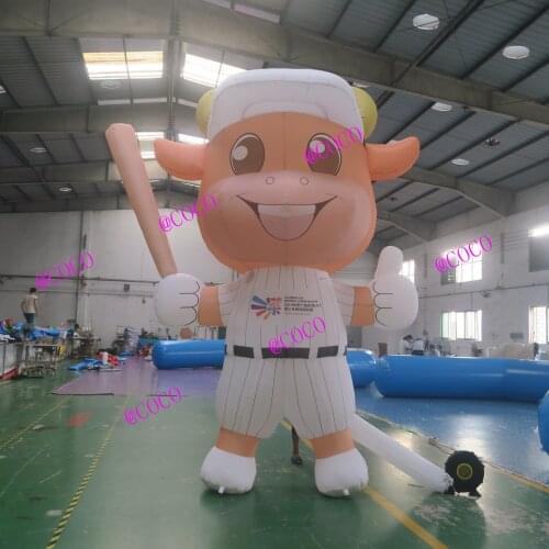 Free air ship to door, 4m-13ft highOutdoor Giant Inflatable Cute Cow Cartoon Model Cow Boy Inflatable Advertising