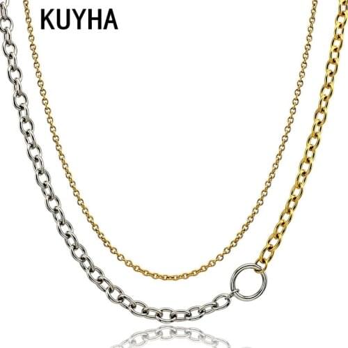 Neck Chain for Lover Chain Stainless Steel Necklaces Links Necklaces O Pendant Jewelry For Women Punk Choker Jewelry