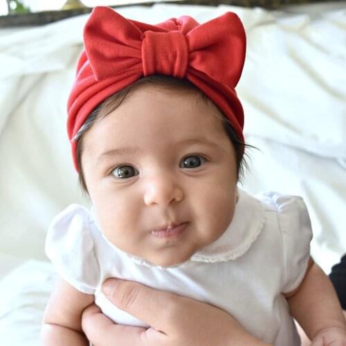 Kids Turban Cotton Bowknot Hat Boys Girls Photography Props Costume Toddler Photo Shoot Accessory Solid Color Cap Headdress