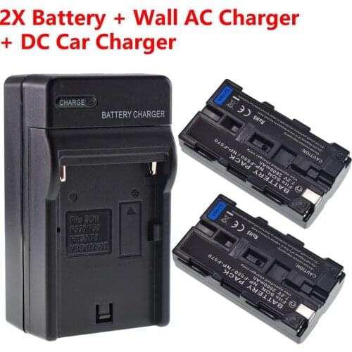TWO BATTERIES + Home&Car Charger Pack for Neewer CN-160 LED Video Light Sony NP-F550