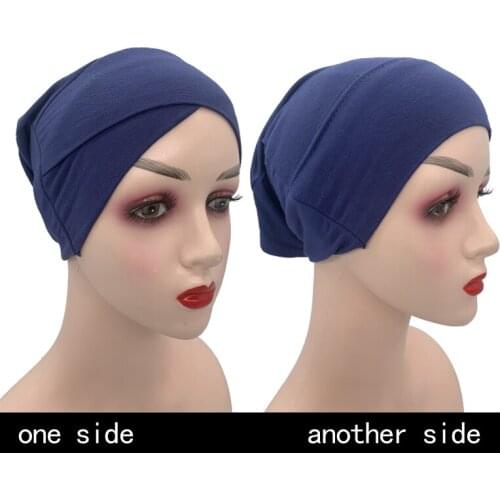Double Side Muslim Inner Hijab Caps Jersey Cotton Underscarf Bonnet Femme Musulman Under Hijab Cap Stretchy Head Cover Undercap