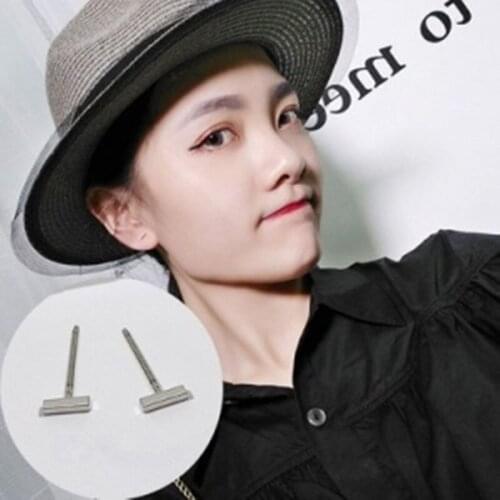 Best selling NEW Women Fashion Simple Stud Earring Punk Rock Retro T Type Earring Piercing