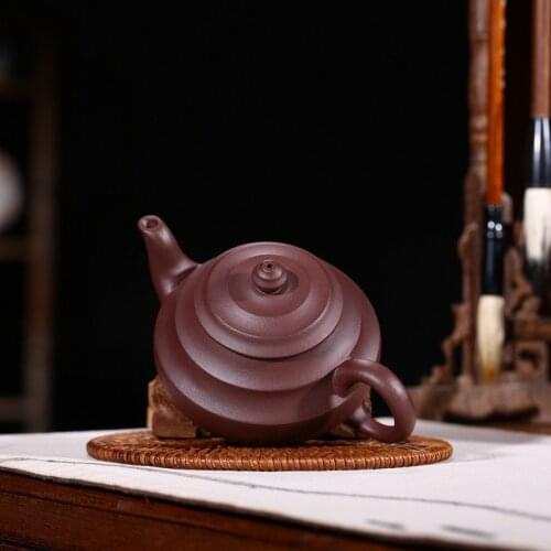 Yixing purple clay simple teapots authentic handmade ceramic kung fu kettle