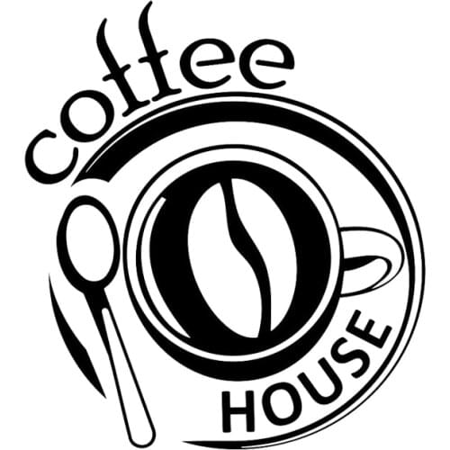 Coffee Sign Wall Decal Window Vinyl Sticker Modern Cafe Logo Art Decorations for Coffee Bar Shop House Dinning Room Kitchen D497