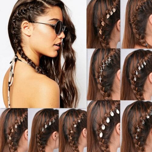 Metal African Hair Rings Hairstyle Geometry Hairpin Dirty Braid Hair Ornaments Girl Charm Hair Tools Makeup & Beauty Hip-Hop