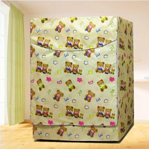 Fashion Purple Floral Washing Machine Cover Protective Case Bathroom Waterproof Sunscreen Washer dryer and cover fully-automatic