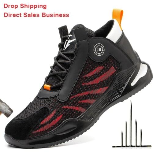 Men Safety Shoes Steel Toe Work Boots Anti-Smash Puncture Casual Sneakers Indestructible Work Shoes Lightweight Breathable 36-48