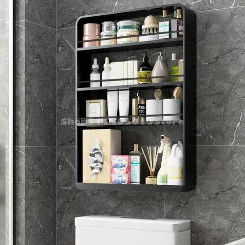 Toilet Shelf Above The Toilet Wall-mounted Vanity Vanity Cosmetic Storage Cabinet Shelf Bathroom Free Punch