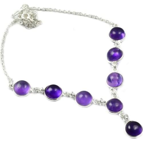 NiaoZaiFei YunZaiKan Amethyst Necklace 925 Sterling Silver, 43 cm, MHBNE0107