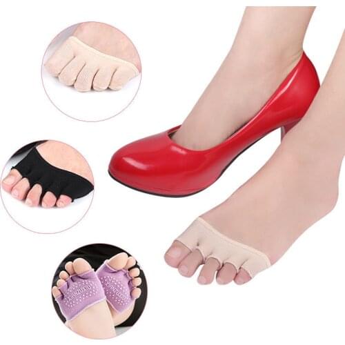 1 Pair Open Toe Socks Non-Slip Pilates Socks Breathable Yoga Socks Gym Fitness Professional Ballet Dance Foot Practice Sport