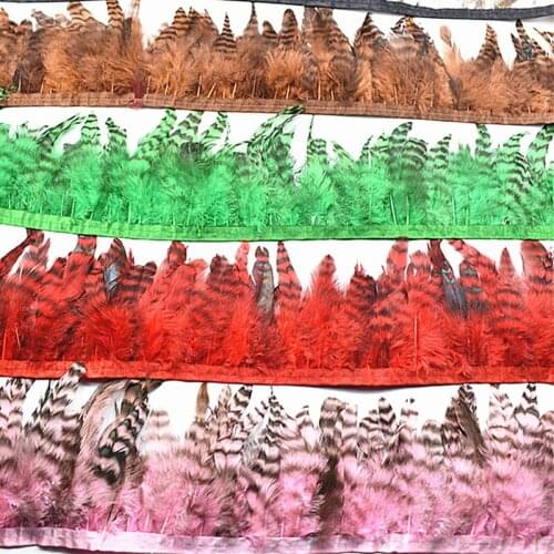 New natural dyed Pheasant feather Trim 1yards width 10-15CM/4-6inch ribbon feathers for crafts DIY handicraft accessories plumes