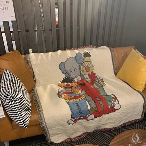 Nordic style single sofa blanket nap air conditioning shawl cover blanket knitting thread living room model room decoration ins