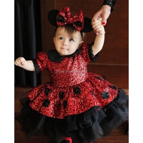 Newest Baby Infant Girls Birthday Gown With Big Bow Sequins Flower Girl Dress Short Sleeve Dress