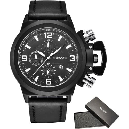 Latest Big Brand Men Watches Mens Leather Date Quartz Wristwatch Fashion Business Gifts Designer Watch Relogios Masculinos 2020