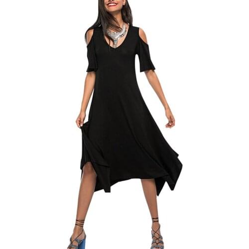 Черные летние платья Romacci China At AliExpress