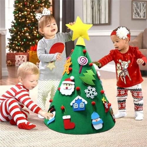 Xmas Party Home Holiday Decoration Mini DIY Christmas Tree Home Decor Hanging Ornament Festival Kids Funny Toys