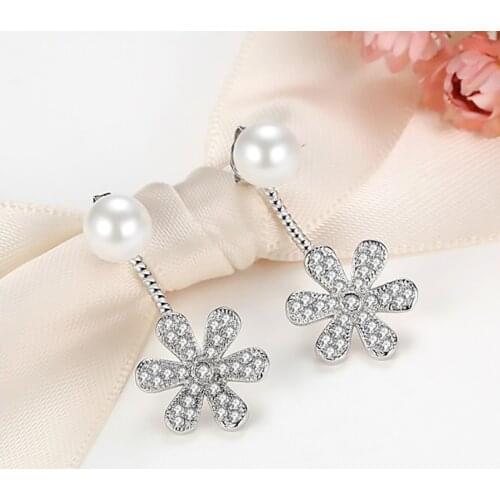 Earrings 2021 Trendy 925 Silver Pearl Silver Earrings Hypoallergenic Earrings Fashion Accessories Simple Neckband Earrings