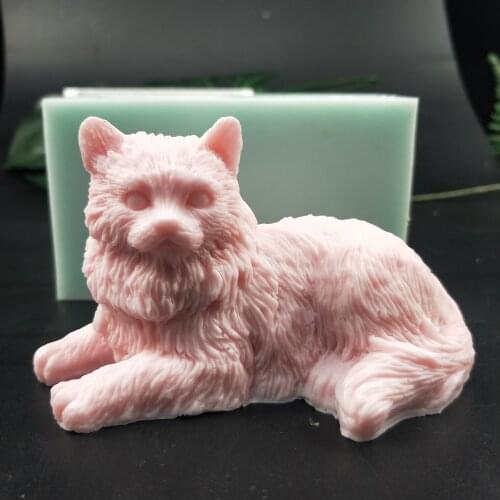 Cat Silicone Mold Soap Mould Animals Longhair Cat Handmade Soap Making Molds Candle Silicone Mold Resin Clay Mold DW0193 PRZY 3D