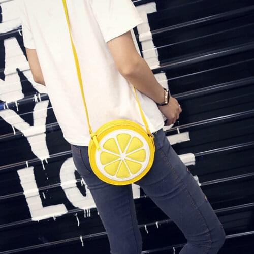 Lady Shoulder Bags2021 Circular Orange Lemon Women Bag Zipper Messenger Bags Crossbody Waterproof Handbags Brand Designer Purse
