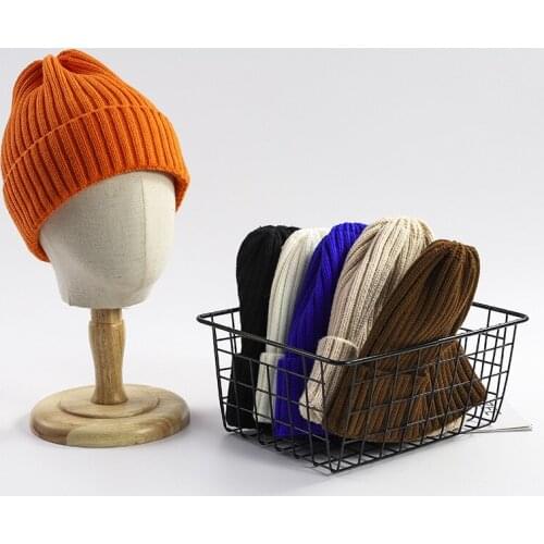 VISROVER 7 colors solid color acrylic beanies winter hat for woman best matched acrylic woman Autumn Warm skullies wholesale