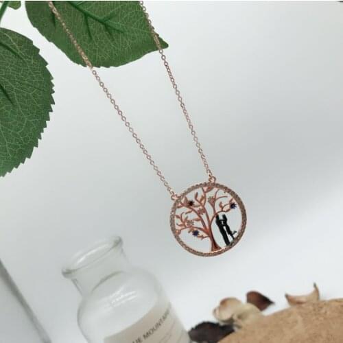 Wholesale Fashion Tree Of Life Necklace 925 Sterling Silver Pendants Jewelry Couple Lover Family Crystal Tree Women Necklaces