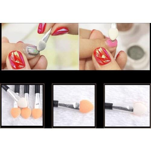 10pcs/set Disposable Eyeshadow Brush Dual Sided Sponge Nylon Sets Make up Eye Shadow Brushes For Cosmetic Applicator Makeup