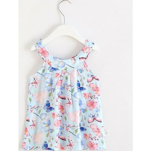 2019 Hot Summer Baby Girl Dress Sleeveless Floral Dress Small Fresh Sweet Style Kids Clothes 2-8 Years