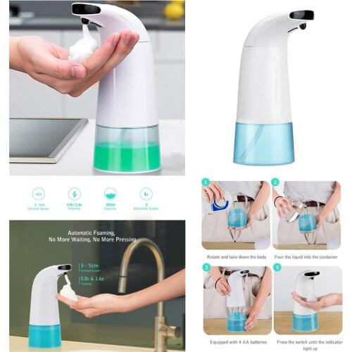250ml Touch-Free Liquid Soap Dispenser IR Sensor Bathroom Kitchen Hand Washer Infrared Sensor Foam Soap Dispenser Kitchen