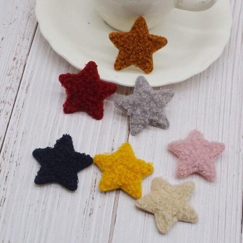 50pcs 4.5cm Teddy velvet Patches Shiny Appliques For Clothes Sewing Supplies DIY Craft Decoration