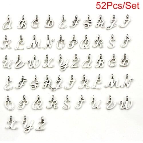 52/Set DIY Bracelet Belt Necklace Making Ancient Letters Fit For DIY Jewelry Gift Charm Leather Wristband for Women Men