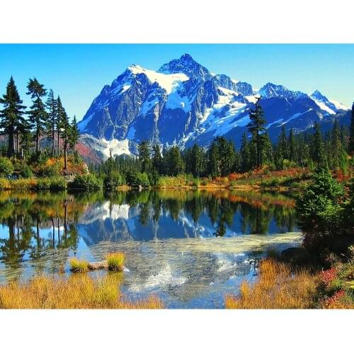 5D Diy Diamond Painting Cross Ctitch Kits Diamond Mosaic Embroidery Mountain Natural Landscape Round Drill Gift