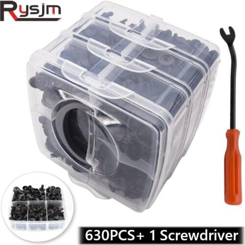 630pcs/Box Auto Car Body Push Pin Rivets Car Bumper Repairing Kits Fastener Clip Expansion Clips with Removal Tools