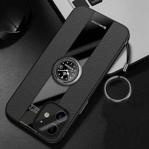 For Apple iphone 12 11 Pro Max 12Mini Case Luxury PU leather With Ring protect Back Cover Case For iphone XS Max XR 6S 7 8 Plus