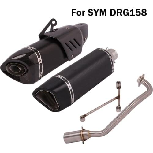 For SYM DRG158 Exhaust Full System Muffler Vent Pipe Front Link Tube Header Connection Pipe Slip On Motorcycle