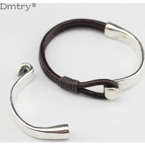 Dmtry 3pcs Leather Jewelry Material Half Bangles For Making DIY Zinc Alloy Hooks Clasp Of Leather Bangles Bracelets Gift C0006
